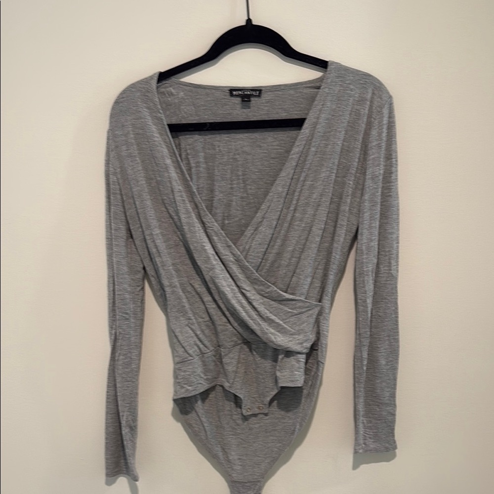 J Crew Long Sleeve Wrap Bodysuit